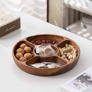 Plateau décoratif en bois au design unique pour servir des fruits secs, avec couvercle transparent, idéal pour les mariages et les cadeaux de fêtes, disponible au meilleur prix. - Product Image 5