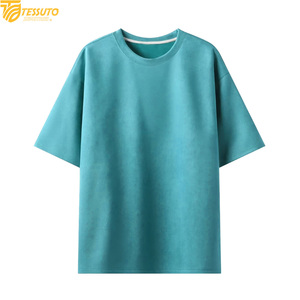 T-shirt en coton épais à épaules tombantes, couleur unie, manches courtes, coupe oversize, fabricant de vêtements avec logo personnalisé - Product Image 2