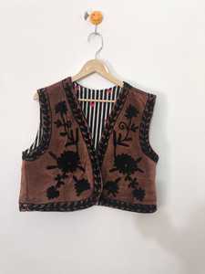 Wholesale Ethnic Suzani Printed Velour Cotton Breathable Short Vest Coat Handmade Boho Floral <b>Waistcoat</b> Outerwear for <b>Women</b> - Product Image 1