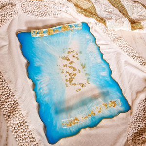 Modern Resin Serving Tray with Handles Decorative Resin Tray for Home Kitchen and Restaurant Use By Perfect Enterprises - Product Image 1