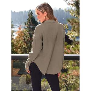 เสื้อถักวาฟเฟิลกระดุมโอเวอร์ไซส์สำหรับผู้หญิงชุดแฟชั่น2025 2025ฤดูใบไม้ร่วงสำหรับฤดูหนาว - Product Image 2