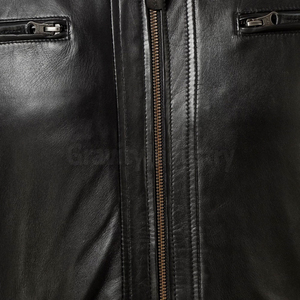 Men’s <b>Sheepskin</b> Leather <b>Jacket</b> – 1.0mm Slim Fit, Winter YKK Zipper Windproof Custom Logo OEM ODM Wholesale - Product Image 6