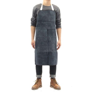 High Heat Resistant Welding Apron Heavy Duty Cowhide Split Leather CE Certified Adjustable Waist for Firefighting BBQ Spark Hand - Product Image 1