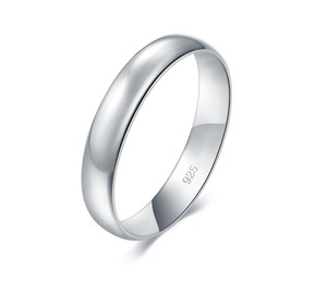 Luxury 925 Sterling Silver Black Enamel Band <b>Ring</b> Minimalist <b>Plain</b> Wide Band Unisex Fashion Jewelry - Product Image 3