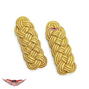 KEW Gold <b>Braided</b> Without Buttons Customizable Luxury Embroidered Epaulettes Silk Thread Eco-Friendly Vintage <b>Accessory</b> - Product Image 3