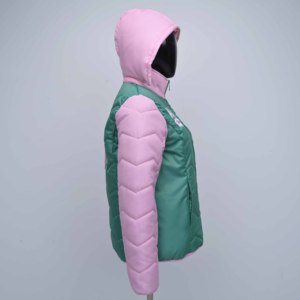 Premium Quality Custom Manufacture <b>Jacket</b> Women's Winter Hooded Full Sleeve Zipper Front Embroidered Logo Green <b>Pink</b> Outerwear - Product Image 4
