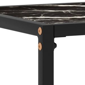 Tavolo Console in Vetro Temperato Nero e Acciaio Verniciato a Polvere - Product Image 5