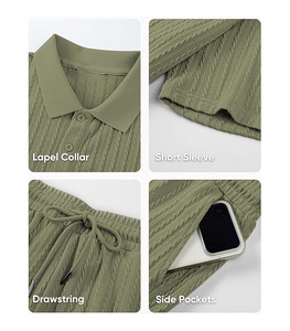 T-shirt Homme Col V Uni Manches Courtes 100% Coton Non-tissé Doux Respirant Séchage Rapide Vêtement Décontracté Personnalisable 2025/2026 - Product Image 4