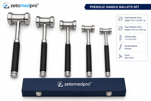 Martillo Quirúrgico Ortopédico Manual con Mango Fenólico de Alta Resistencia, Cabeza de 11 pulgadas (27.9 cm), 33 mm, 45 mm, 766 g/1163 g, Zetomed Pro - Product Image 3
