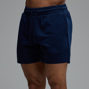 Shorts en coton uni pour homme, taille mi-haute, décontractés, respirants, tricotés - Product Image 1