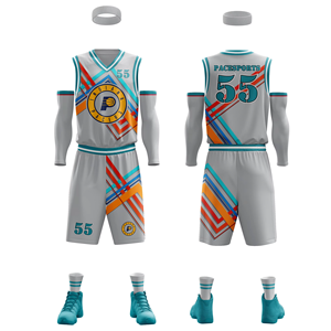 ชุดยูนิฟอร์มบาสเก็ตบอลคุณภาพสูงสำหรับทีม  แบบ unisex  สั่งทำได้ตามต้องการ  ขายส่ง  ไซส์ใหญ่  ชุดกีฬาฤดูร้อน  ชุดยูนิฟอร์มบาสเก็ตบอล - Product Image 2
