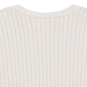 Camiseta de Manga Larga Blanca de Crochet para Hombre, Cuello Redondo, Algodón Texturizado, Estilo Casual Urbano, para Uso Diario - Product Image 4