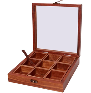 Boîte à épices en bois pour cuisine, outils et gadgets de cuisine, boîte à épices carrée en bois, fabrication au prix le plus bas - Product Image 6