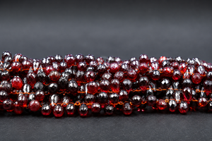 Natural Garnet Faceted Drop Beads 4-5MM, 8 Inch Strand For Jewelry Making - Product Image 4