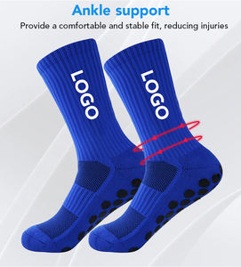 High Quality Cotton Men's Soccer <b>Socks</b> Custom Logo Crew Design with Non-Slip Ankle <b>Grip</b> for Youth Sports and Football - Product Image 6