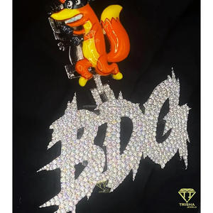 Custom " BDG " Hip Hop Pendant With Moissanite Diamond Iced Out Streetwear Necklace Jewelry - Product Image 5