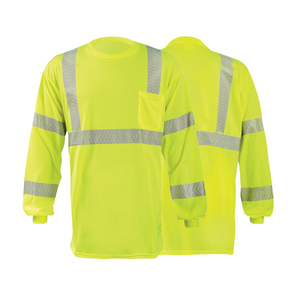 T-shirts de travail haute visibilité à manches longues avec logo personnalisé, réfléchissants, uniformes de chantier, T-shirt haute visibilité vert et orange - Product Image 4