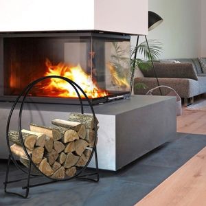 Porta Legna in Acciaio Tubolare da 40 Pollici per Set Caminetto e Accessori - Product Image 3