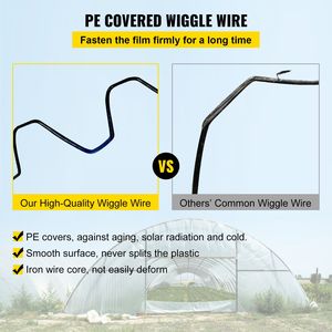 Canale a U in filo a molla rivestito in PE da 6,56 piedi per serre, confezione da 40 rotoli di pellicola in plastica con blocco a molla in alluminio - Product Image 4