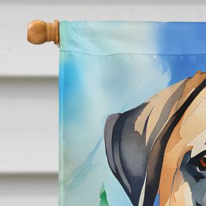 Gran Multicolor poliéster Navidad casa bandera Mastín diseño patio Banner ilustraciones para porche manga poste decorativo colgante de pared - Product Image 3