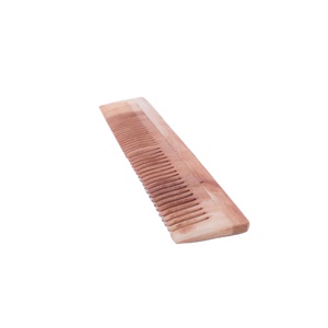Peine de madera de bambú de dientes anchos, biodegradable, personalizable con logo, para uso doméstico y peinado. - Product Image 6