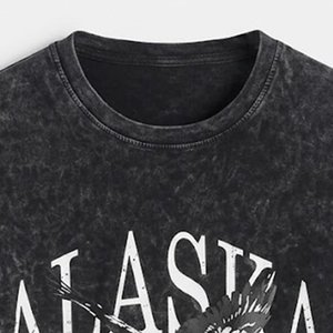 RTS High Sales Men's Clothing T-shirts Solid Printed 100% Cotton <b>Acid</b> Washed Short Sleeves Loose Quick Breathable <b>Drop</b> Shoulder - Product Image 5