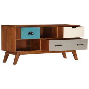 Mueble para TV Mediano en Tono Miel Oscuro, Madera Maciza de Acacia para Sala de Estar - Product Image 5