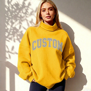Pull à col montant pour femme, confortable, en tissu brossé doux, coupe décontractée, ajustement facile, idéal pour la chaleur au quotidien - Product Image 3