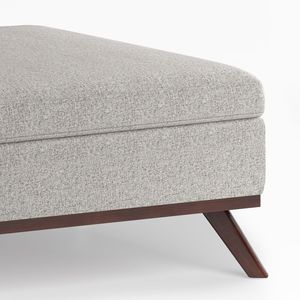 Owen Cloud Grey Square Coffee Table <b>Storage</b> Ottoman Stylish <b>Stools</b> & Ottomans - Product Image 5