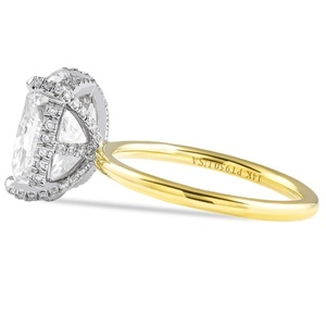 4.72 carat <b>Cushion</b> Cut Lab Grown Diamond Engagement <b>Ring</b> IGI Certified Double Prong 14K Yellow Gold Solitaire <b>Ring</b> - Product Image 4