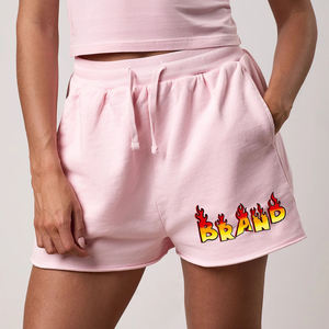 Shorts décontractés pour femmes, mode streetwear, tissu en coton 100% Terry, taille élastique, design professionnel, impression de logo personnalisée - Product Image 1