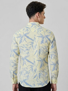 Men's Slim Fit Floral Printed Casual Shirt Full Sleeve Turn-<b>down</b> Collar Summer Style Poplin Fabric - Product Image 3