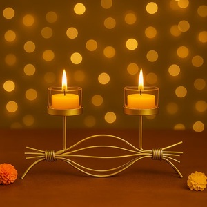 Geometric <b>Brass</b> <b>Lantern</b> Candle Holder Heat Resistant Home Decoration Fancy Shape - Product Image 4