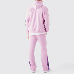 Conjunto Deportivo con Capucha Rosa, Sudadera y Pantalones con Estampado de Estrellas, Ropa Casual de Otoño, Unisex para Adultos, Color Sólido, 100% Algodón - Product Image 2
