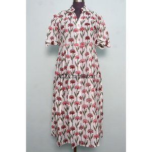 Nouvelle Robe d'été pour Femme, Design Vintage, Imprimé Floral, Manches Courtes, Coton, Longueur Midi, avec Ceinture, Vente en Gros et Fabrication - Product Image 3