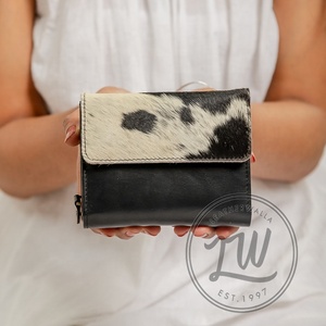 LW Trending 2024 Fashion Women's Genuine Leather <b>wallet</b> Bohemian Hair Bag <b>Zip</b> Closure Single Handle Summer Spring - Product Image 1