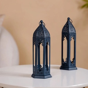 Premium Moroccan <b>Lantern</b> with Decorative <b>Gold</b> Metal Body Intricate Cutwork and Hanging Loop for Luxury Home Decor - Product Image 2