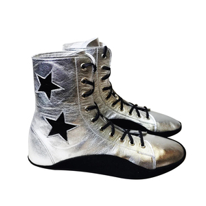 Zapatos de Boxeo de Alta Gama con Logotipo Personalizado al por Mayor, Botas Profesionales para Combate, Zapatos de Boxeo de Cuero Genuino Directo de Fábrica OEM - Product Image 4