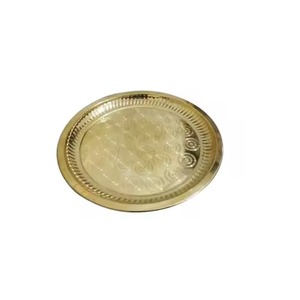 Assiette décorative ronde en laiton, faite à la main, gravée, style chinois traditionnel, vaisselle en métal pour la table de la maison - Product Image 6