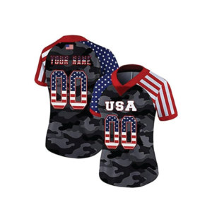 เสื้ออเมริกันฟุตบอลแบบกำหนดเอง OEM พิมพ์ลายแบบ Sublimated ชุดยูนิฟอร์มโพลีเอสเตอร์ 100% แห้งเร็ว กางเกงขาสั้น ขายส่ง ชุดทีม แบรนด์ส่วนตัว - Product Image 4