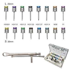 Dental Universal Prosthetic Kits 16-Piece Steel Dental Implants Screws with Manual <b>Torque</b> WrenchCE Certified By Grip Surgical - Product Image 1