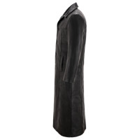 Manteau long en cuir de mouton véritable pour homme, manteau classique noir, manteau en cuir d'hiver de qualité supérieure, fabricant en gros ODM