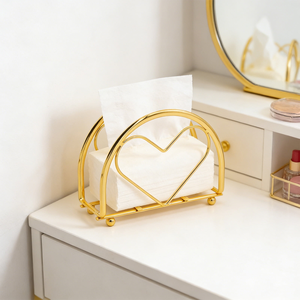 Servilletero de Metal con Diseño de Corazón Dorado, Elegante Organizador de Servilletas para Mesa, Decorativo para Mesa de Comedor, Restaurante, Cocina - Product Image 4