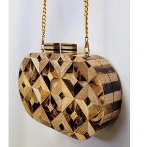 Bolso de Mano Ecológico Hecho a Mano de Madera para Mujer, Elegante, Impermeable, con Protección RFID, Portátil, para la Noche, Moda de Verano - Product Image 1