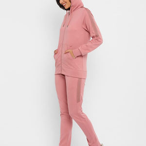<b>Top</b> Trending Winter Women's Casual 2-Piece Solid <b>Sweat</b> Suit Set Embroidered Customizable Velvet Fabric Eco-Friendly High Quality - Product Image 3