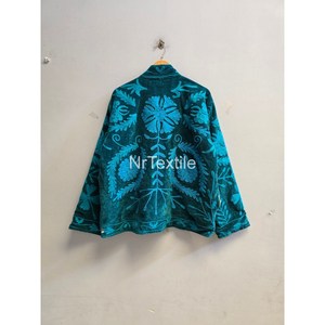 Embroidered Floral Velvet Blazer <b>Women's</b> Shawl Collar Full Sleeve Regular Length Autumn <b>Single</b> <b>Breasted</b> Jacket - Product Image 2