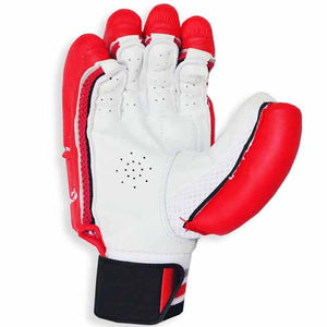 Guantes de Bateo de Críquet Profesionales Cosidos a Mano, Acolchados, con Cierre de Hebilla, Ligeros, de Cuero PU y EVA Transpirable, Rojos y Blancos, Deportivos - Product Image 3