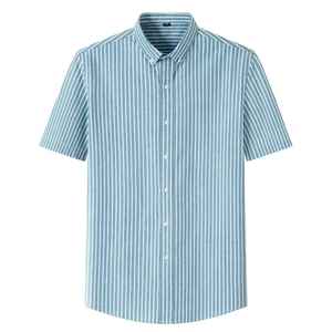 Chemise Oxford en coton à manches courtes, coupe ajustée, style moderne, impression numérique, pour hommes, vente en gros, service OEM, logo personnalisé - Product Image 5