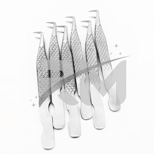 Pince à épiler professionnelle RMI en acier inoxydable, haute précision, forte, à pointe épaisse et lisse, 10 mm, pour extensions de cils - Product Image 1