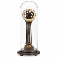 Horloge de bureau mécanique en métal Art Déco avec cadran en verre, style vintage, décorative pour table |   Horloge pour la décoration de la maison, du bureau et du salon